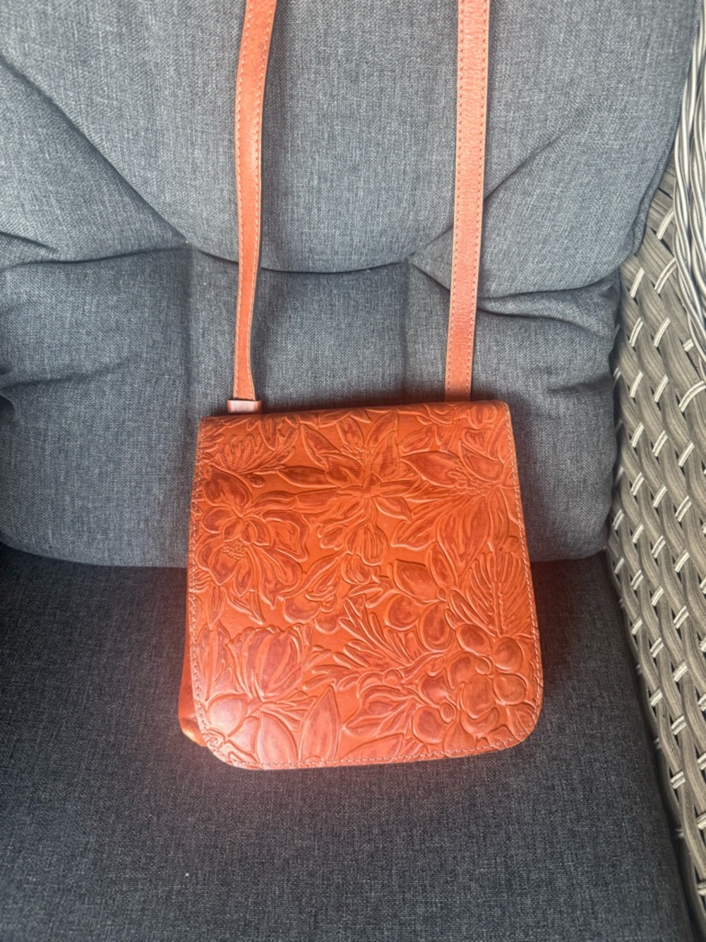 Patricia Nash Floral Embossed Leather Crossbody